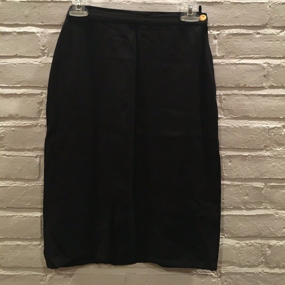 Sonia Rykiel Paris Classic Vintage Black Pencil Midi Skirt - Size S/M